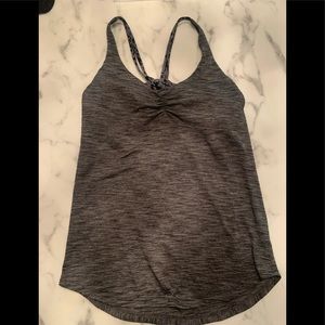 Lululemon wild tank top womens 10 gray and black